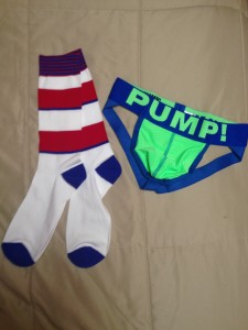 Sock and jock combo.